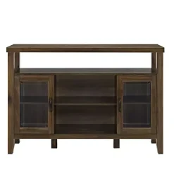Farmhouse Highboy Dark Walnut TV Stand