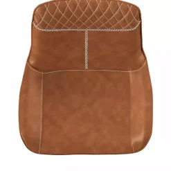 Faux Brown Leather Dining Chairs, Set of 2