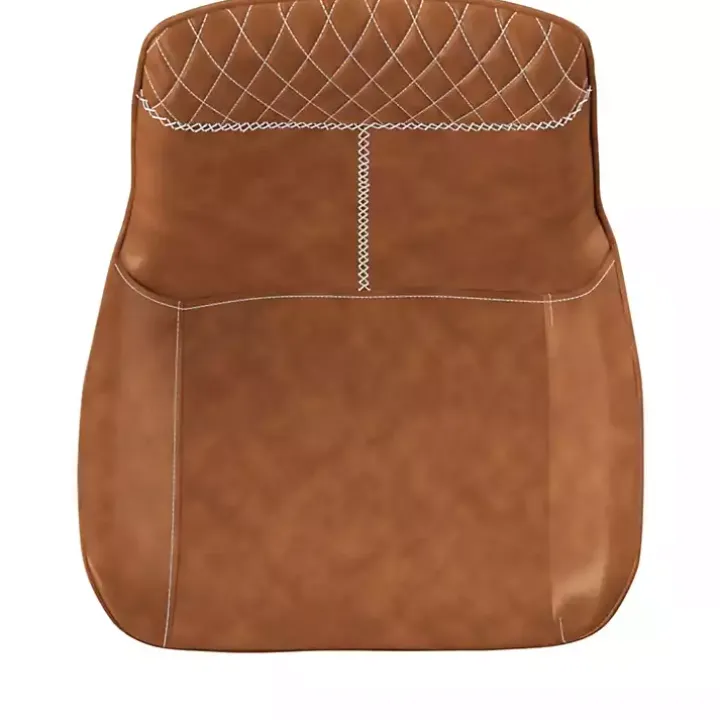 Faux Brown Leather Dining Chairs, Set of 2