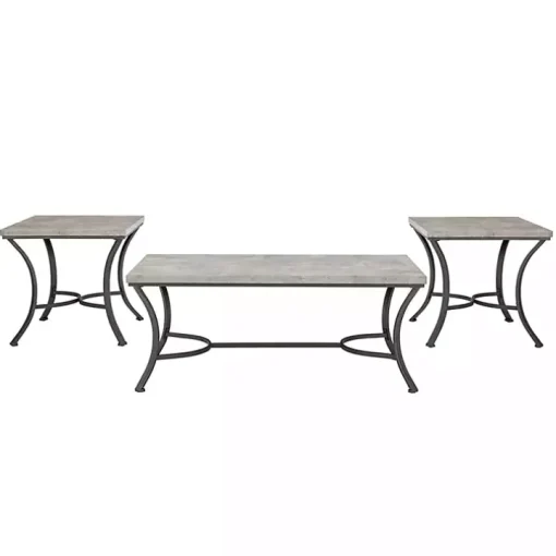 Faux Concrete 3-pc. Coffee & Side Table Set