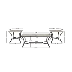 Faux Concrete 3-pc. Coffee & Side Table Set