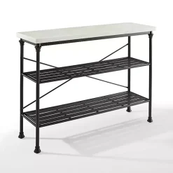 Faux Marble Top 3-Tier Melody Console Table