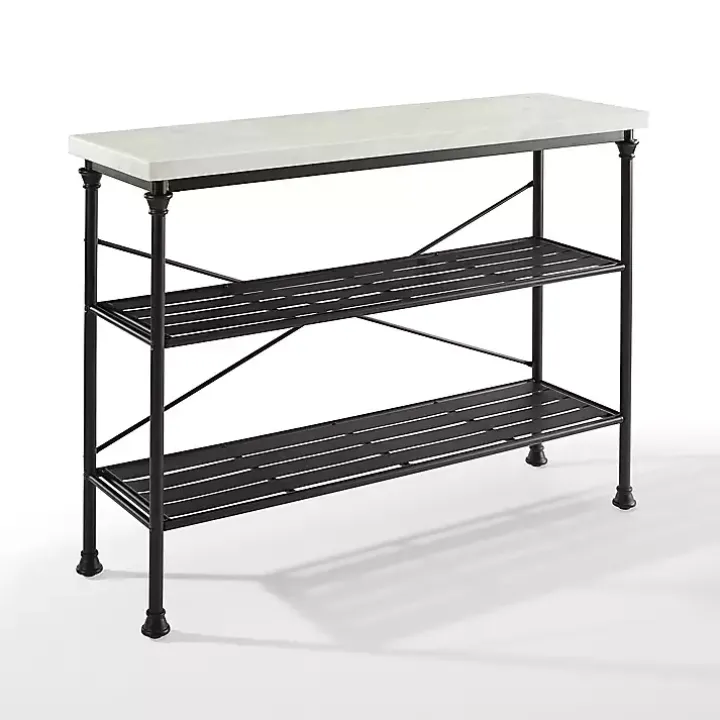 Faux Marble Top 3-Tier Melody Console Table