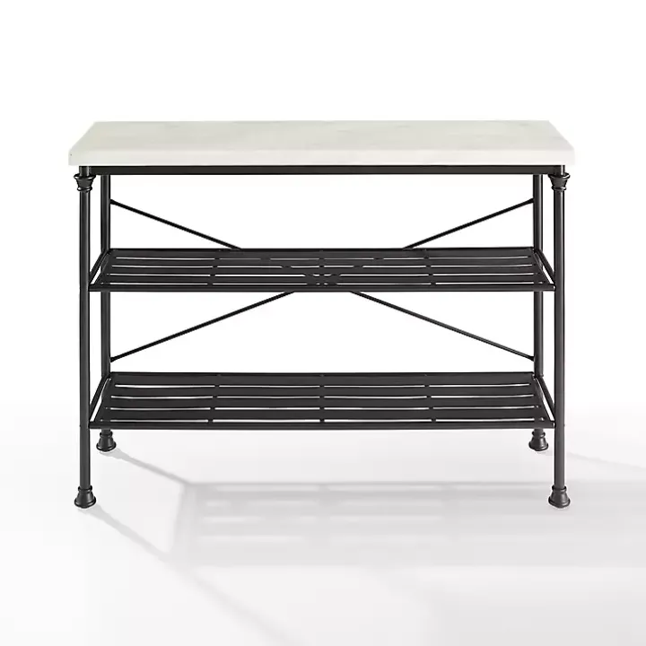 Faux Marble Top 3-Tier Melody Console Table