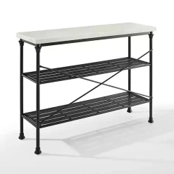 Faux Marble Top 3-Tier Melody Console Table