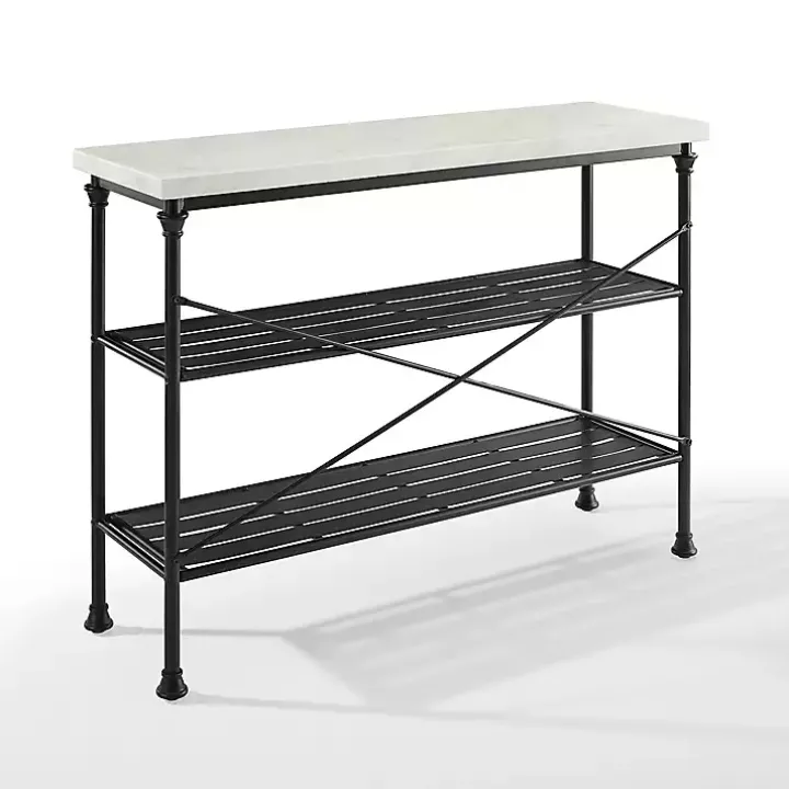 Faux Marble Top 3-Tier Melody Console Table