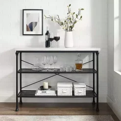 Faux Marble Top 3-Tier Melody Console Table
