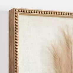 Faux Pampas Grass Beaded Frame Wall Plaque