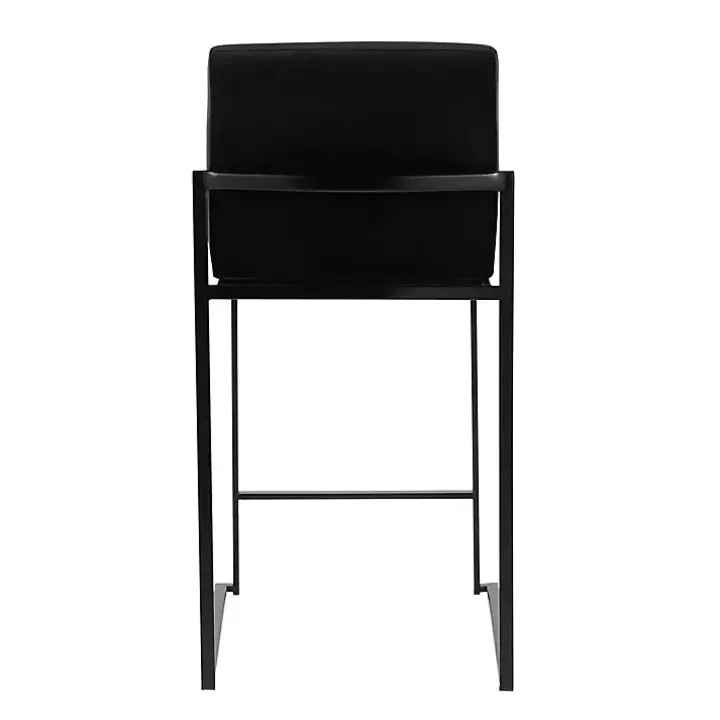 Fiji Black Velvet Counter Stools, Set of 3