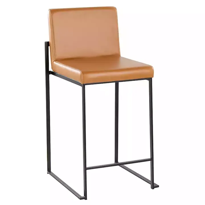 Fiji Camel Faux Leather Counter Stools, Set of 2