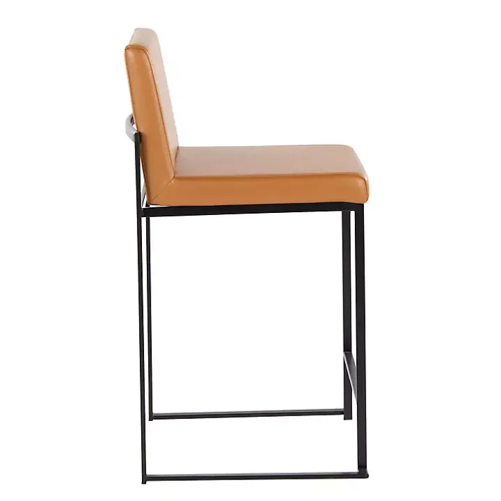 Fiji Camel Faux Leather Counter Stools, Set of 2