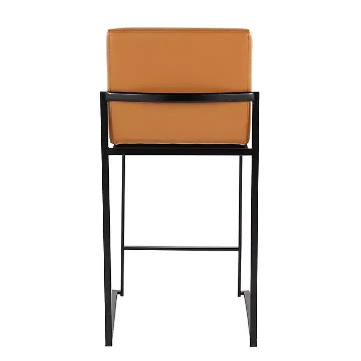 Fiji Camel Faux Leather Counter Stools, Set of 2