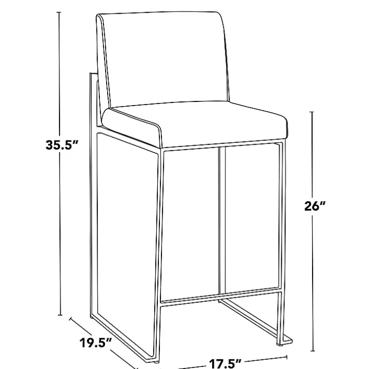 Fiji Gray Faux Leather Counter Stools, Set of 3