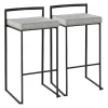 Fiji Gray Stackable Bar Stools, Set of 2