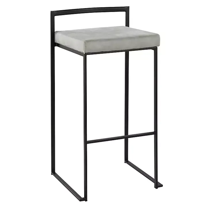Fiji Gray Stackable Bar Stools, Set of 2