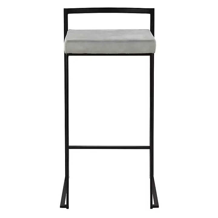 Fiji Gray Stackable Bar Stools, Set of 2