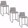 Fiji Gray Upholstered Counter Stools, Set of 3
