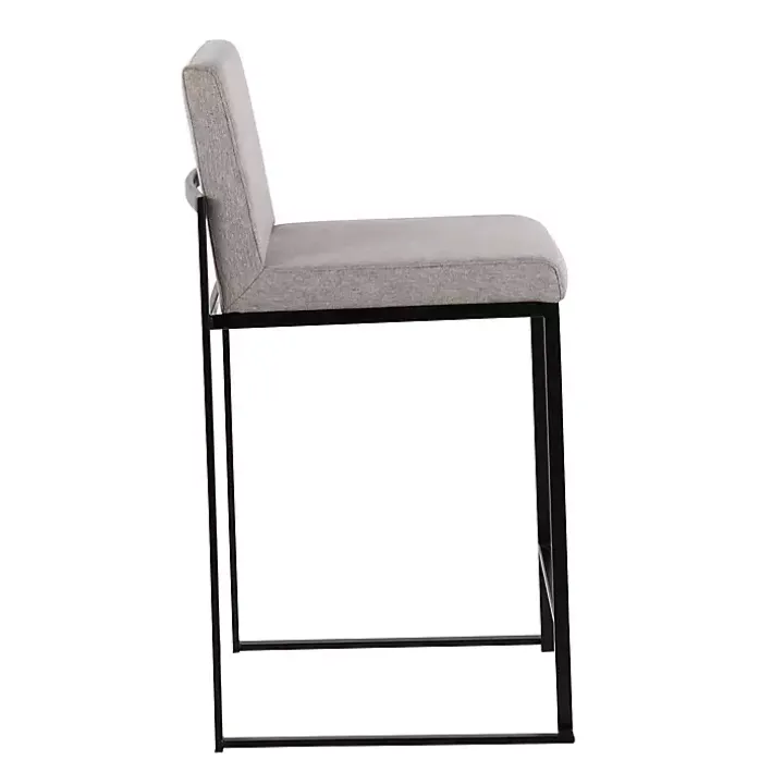 Fiji Gray Upholstered Counter Stools, Set of 3
