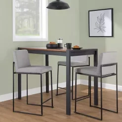 Fiji Gray Upholstered Counter Stools, Set of 3