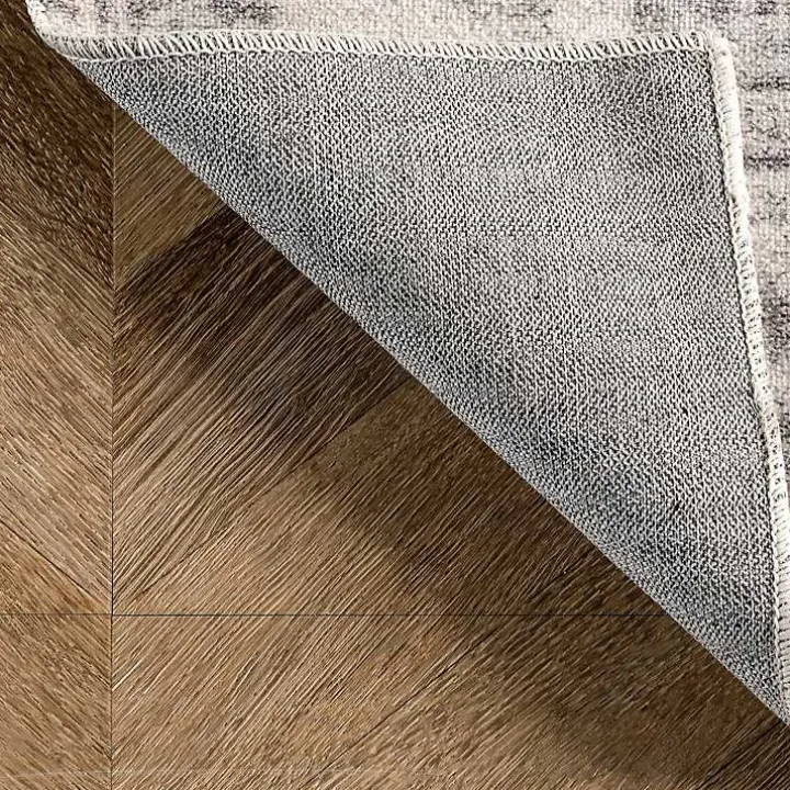 Flo Gray Vintage Medallion Washable Area Rug, 6x9