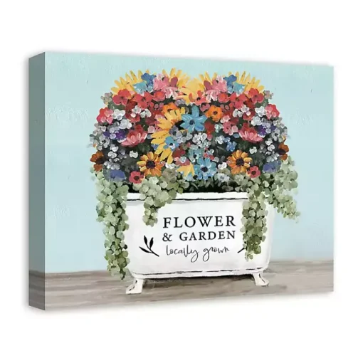 Floral Bathtub Canvas Art Print
