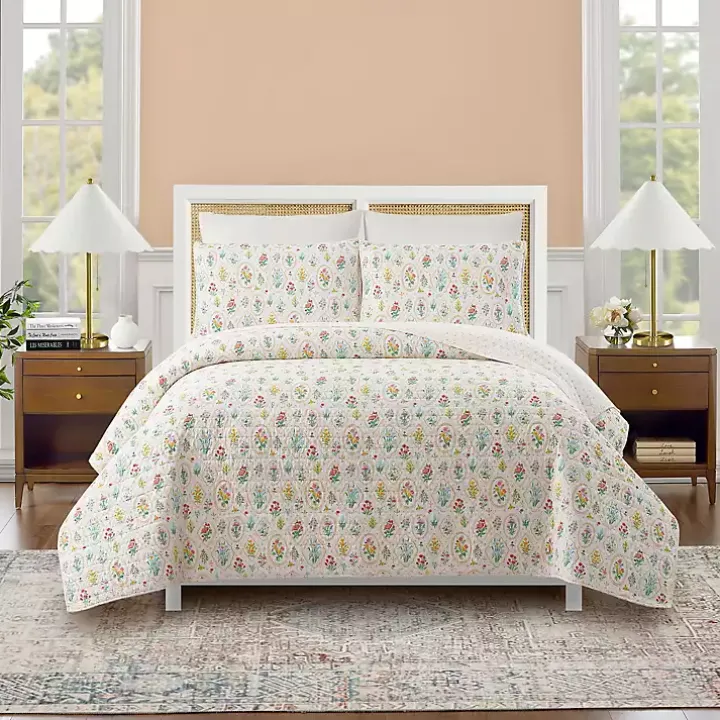 Floral Wallpaper 3-pc. King Quilt Set