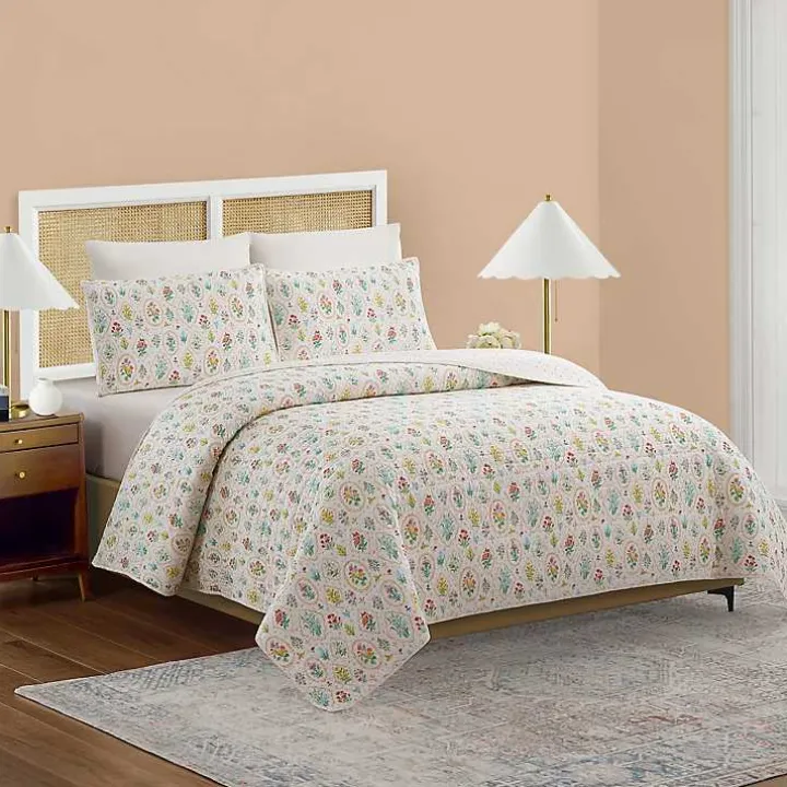 Floral Wallpaper 3-pc. King Quilt Set