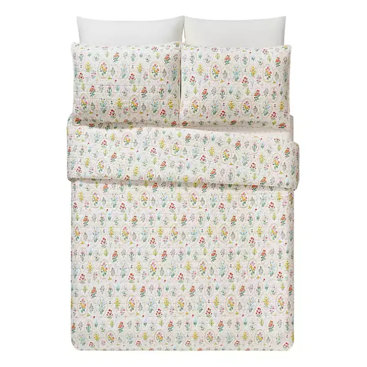 Floral Wallpaper 3-pc. King Quilt Set