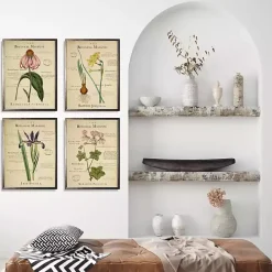 Flower Magazine Framed Art Prints, Set of 4