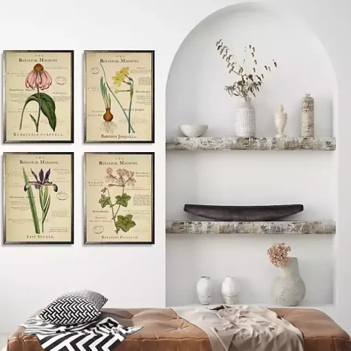 Flower Magazine Framed Art Prints, Set of 4