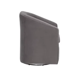 Fog Velvet Swivel Barrel Accent Chair