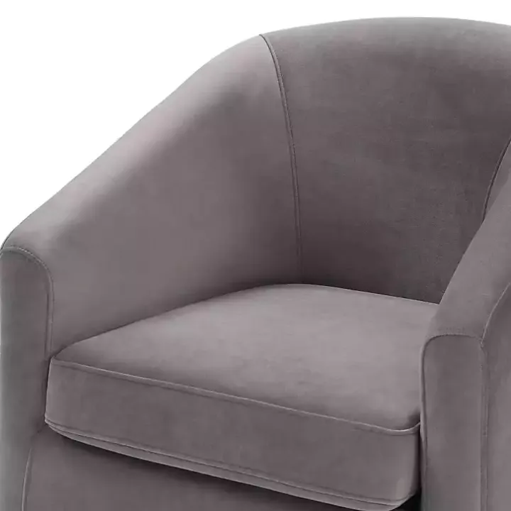 Fog Velvet Swivel Barrel Accent Chair