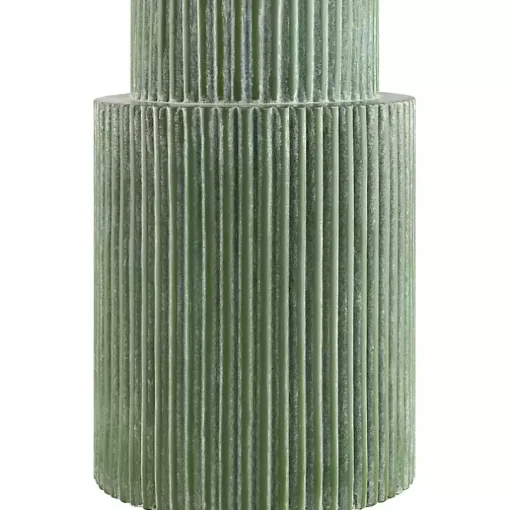Forest Green Ribbed Table Lamp