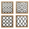 Framed Matte Black Metal Wall Plaques, Set of 4