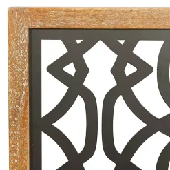 Framed Matte Black Metal Wall Plaques, Set of 4