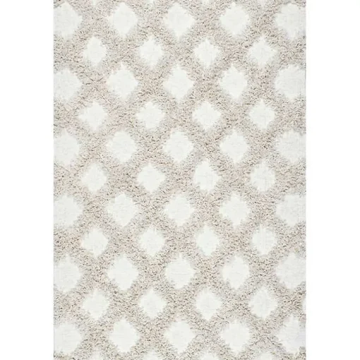 Francis Shaggy Diamond Trellis Area Rug, 7x9