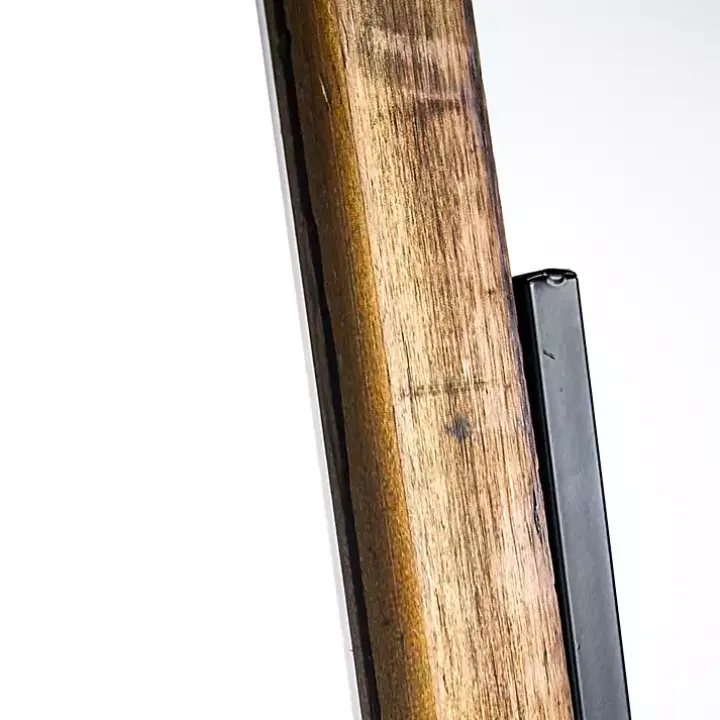 Full Length Wood and Metal Wall Mirror with Stand