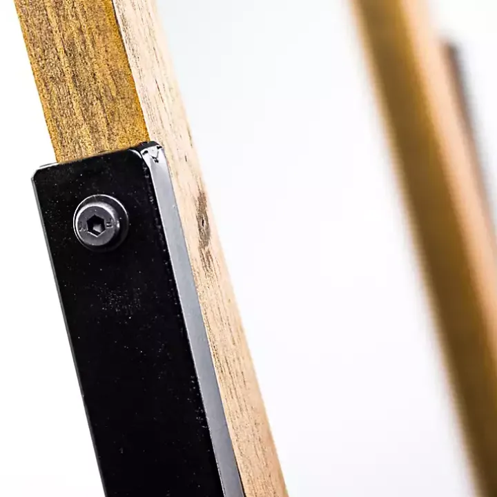 Full Length Wood and Metal Wall Mirror with Stand