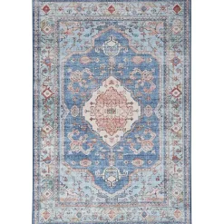 Fulton Blue Medallion Area Rug, 7x9