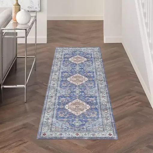 Fulton Blue Medallion Runner, 2x7