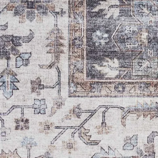 Fulton Charcoal Medallion Area Rug, 5x7
