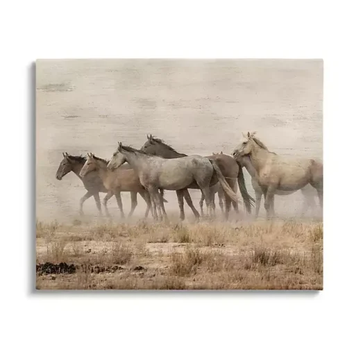 Galloping Horse Herd Canvas Art Print, 48x36 in.