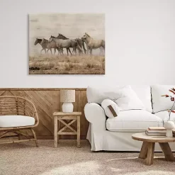 Galloping Horse Herd Canvas Art Print, 48x36 in.
