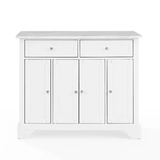 Gia All White Marble Kitchen Island
