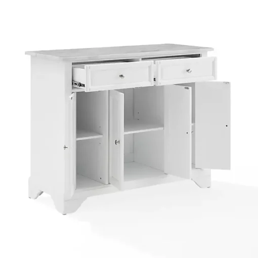 Gia All White Marble Kitchen Island