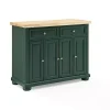 Gia Forest Green Wood Kitchen Island
