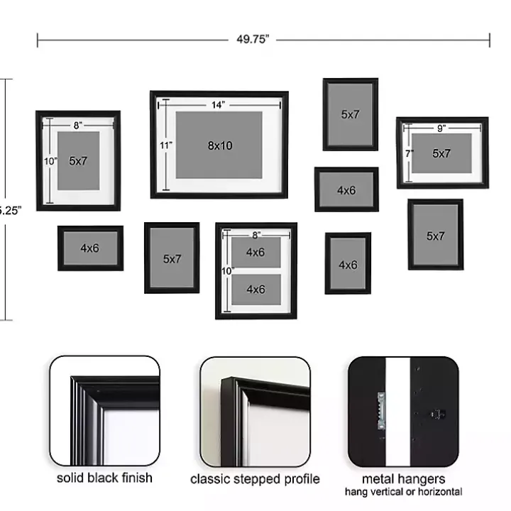 Glam Black 10-pc. Gallery Wall Frame Set