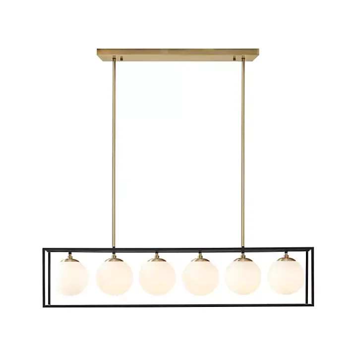 Glass Globes Rectangle Chandelier