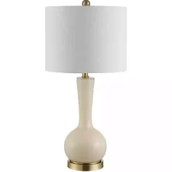 Glazed Ivory Glass Teardrop Table Lamp