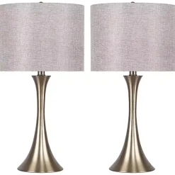 Gold and Gray Tapered Table Lamps, Set of 2